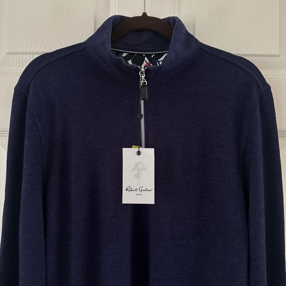 Robert Graham Eggleston 1/4 Zip Pullover Purple Blue Men’s Size Medium NWT - Picture 3 of 13